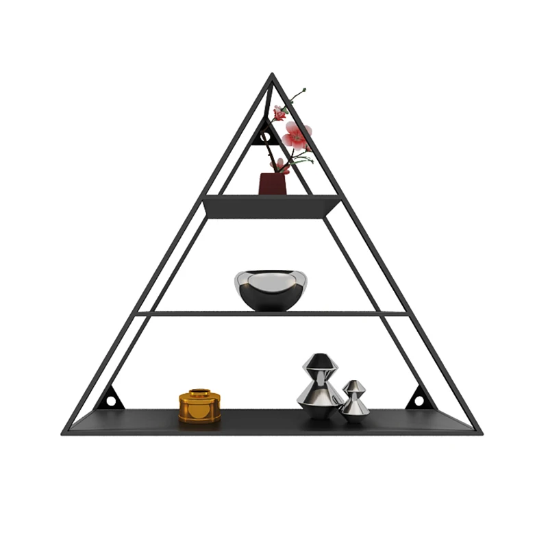 

Load-bearing solid wall storage rack high quality wrought iron TV wall creative wall hanging decorative rack elaborate bedroom r