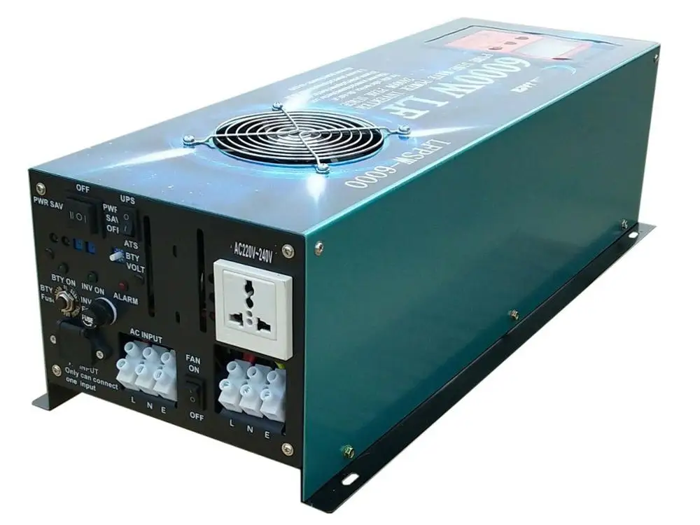 POWERJACK 6000 Вт Чистая Синусоидальная волна инвертор постоянного тока 12 В к AC 220 230 50 hz