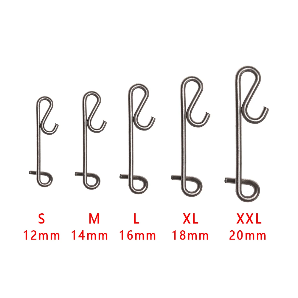 

50 Pcs 5 Sizes Durable Stainless Steel Snap Knotless Connectors Fishing Line Wire Connector Fishing Pin Carp Fishing Accessories