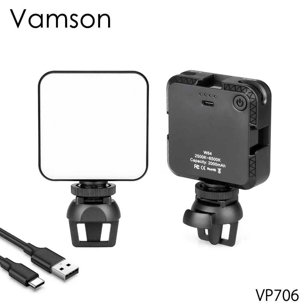 

Vamson for Videoconferencing Telework Live Broadcast Adjustable LED Zoom Lighting Lamp Kit for Laptop Tablet Mobile Phone VP706A