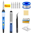 Новейшая модель; Паяльник Комплект Регулируемый Температура паяльник 60 Вт 220V110V Электрический паяльный пистолет сварочные инструменты для ремонта