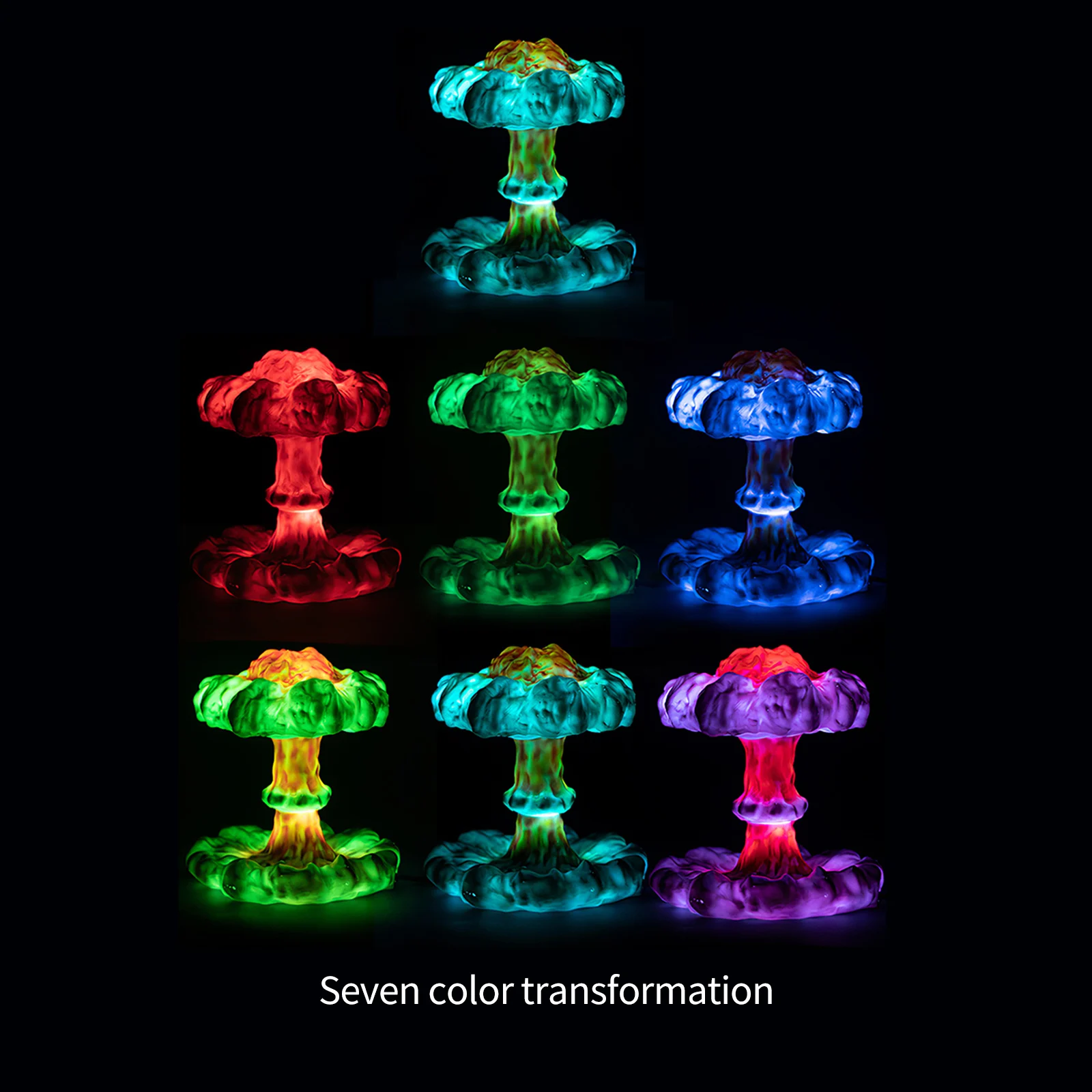 

Creative Hand Made Nuclear Explosion Mushroom Cloud LED Table Lamp Dimming Art Table Lamp 3D Printing Resin Night Light Nuclear