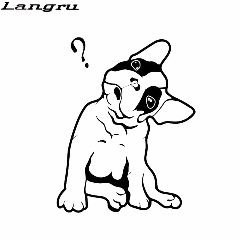 Langru 12 8*16 2 см Французский бульдог милый щенок Pet вопрос знак виниловая графическая