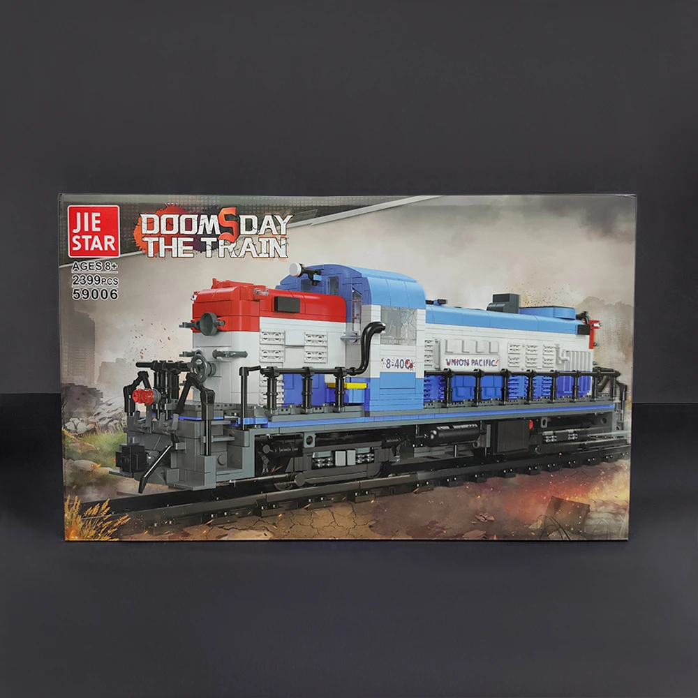 JIESTAR-tren de vapor creativo experto, Ideas, Doomsday, tren expr&eacute;s, bloques de construcci&oacute;n modulares Moc, modelo de juguetes 59006-1
