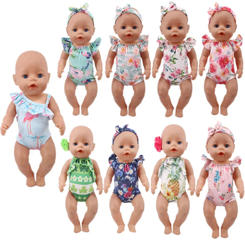 

Новый Модный Купальник LUCKDOLL с цветочным рисунком, подходит для 18-дюймовых американских кукол, аксессуары для одежды, игрушки для девочек, по...
