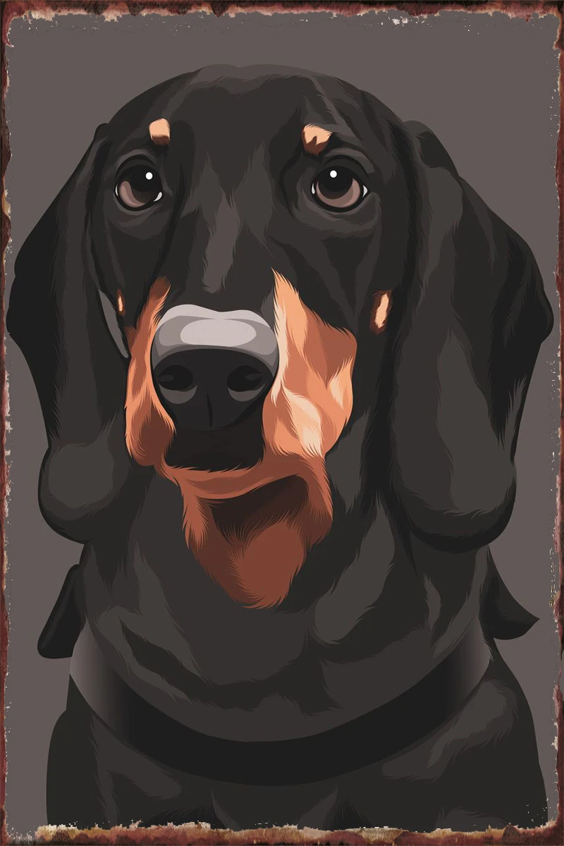 

Black Orange Dog Retro Vintage Metal Sign Tin Sign Tin Plates Wall Decor Room Decoration For Art Home Club Man Cave Cafe Pub