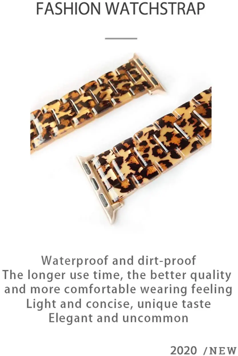 Apple Watch Band 38mm 40mm 41mm 42mm 44mm 45mm,Light Resin Bracelet Strap for Apple IWatch Series 7 6 5 4 3 2 1 SE