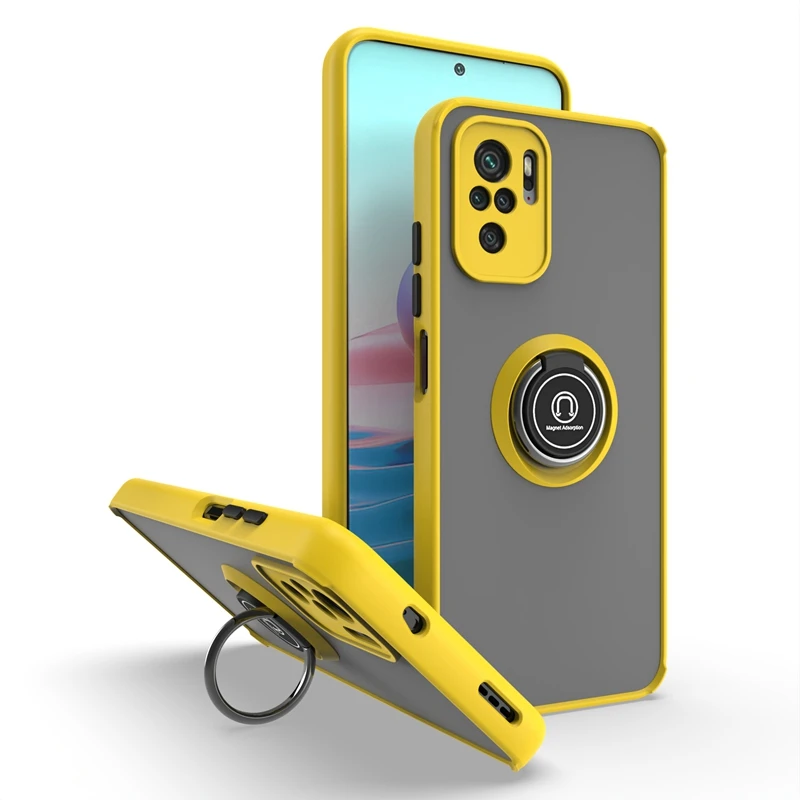

Phone Case For Xiaomi Redmi Note 10 CC9 CC9E K40 K30 Pro Lite A3 Shockproof Anti Fall Multifunction Magnetic Ring Bracket Cover