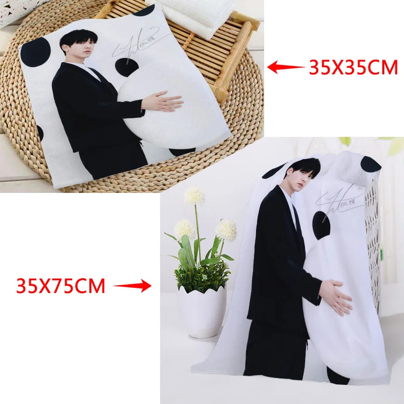 35x35 см 35x75 полотенца на заказ KPOP EXO Park Chanyeol квадратные с принтом из микрофибры