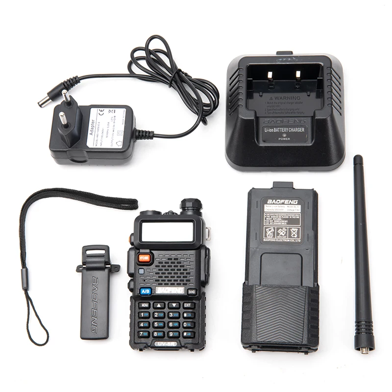 baofeng uv 5r walkie talkie real 5w uvhf two way radio communicador uv5r portable ham dual band fm transceiver amateur 10 50 km free global shipping