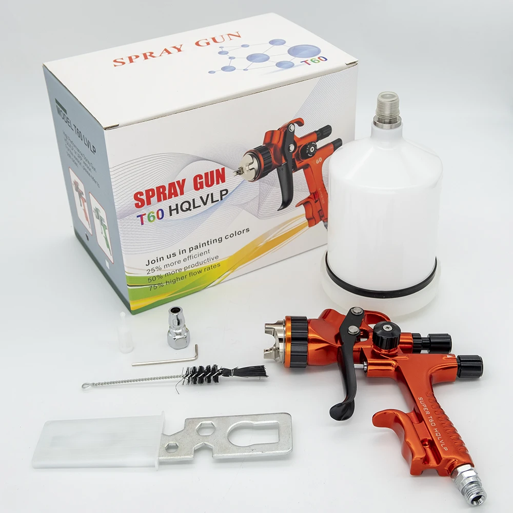 

High-end LVLP Spray Gun T60 Painting Gun 1.3mm Nozzle Paint Gun Water Based Professional Air Spray Gun Airbrush For Car