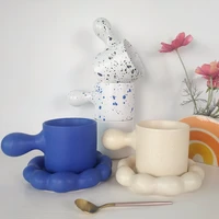 european color cloud ceramic cup saucer mug home dessert pastry coffee cup milk coffee cup birthday gift home decoration modern