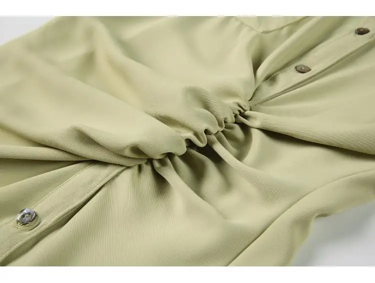 

Spring Autumn Fashion Shirt Dress Women Korean Style Casual Long Sleeve Ladies Dresses Vintage Ruched Dress 2021 New Arrival