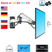 nb north bayou silver f150 17 27 full motion monitor wall mount tv wall bracket with adjustable gas spring led lcd monitor arm