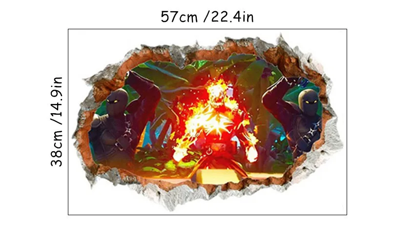 AF5753 Защита Земли мультфильм игры плакат 3d сломанной виниловые настенные наклейки детская комната Клубное оформление съемный обои 58*44 см 8 стилей - Цвет: AF5753