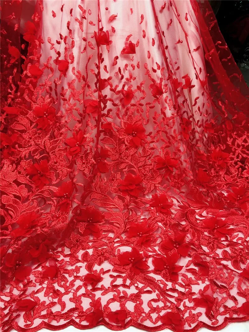 Последние французские кружева 3D цветок вышитый тюль кружевная ткань красивый цветок с бисером дизайн высокое качество Сетчатое кружево