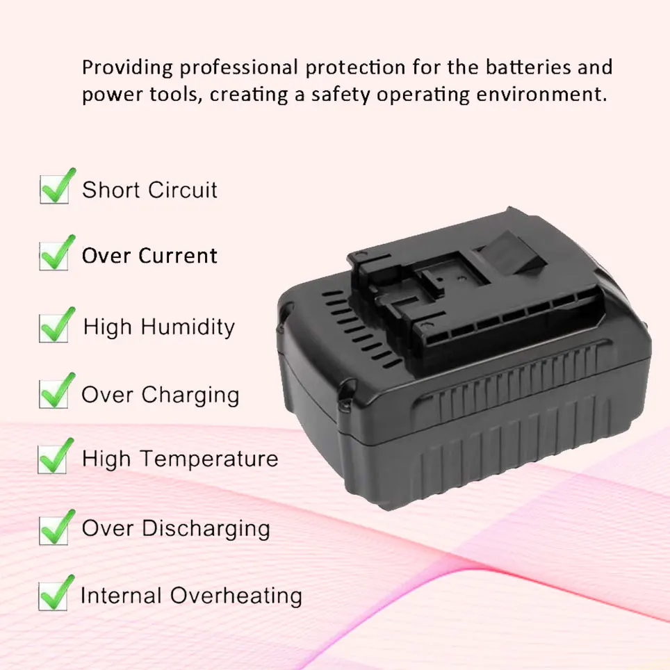 

2PACK 18V 5.0AH BAT620 battery replacement Bosch 18V cordless power tool battery BAT609 BAT610G BAT612 BAT618G BAT619