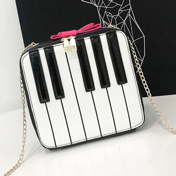 

Fashion Women Shoulder Bags Piano Style Lady Bag PU Leather Zipper Casual Woman Girls Tote Bow bags Billfold Wallet Flap Bag
