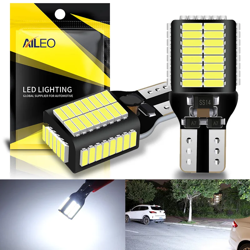 AILEO Новые 9 30 в супер яркий ошибок T15 912 W16W 921 светодиодный без полярности Резервное