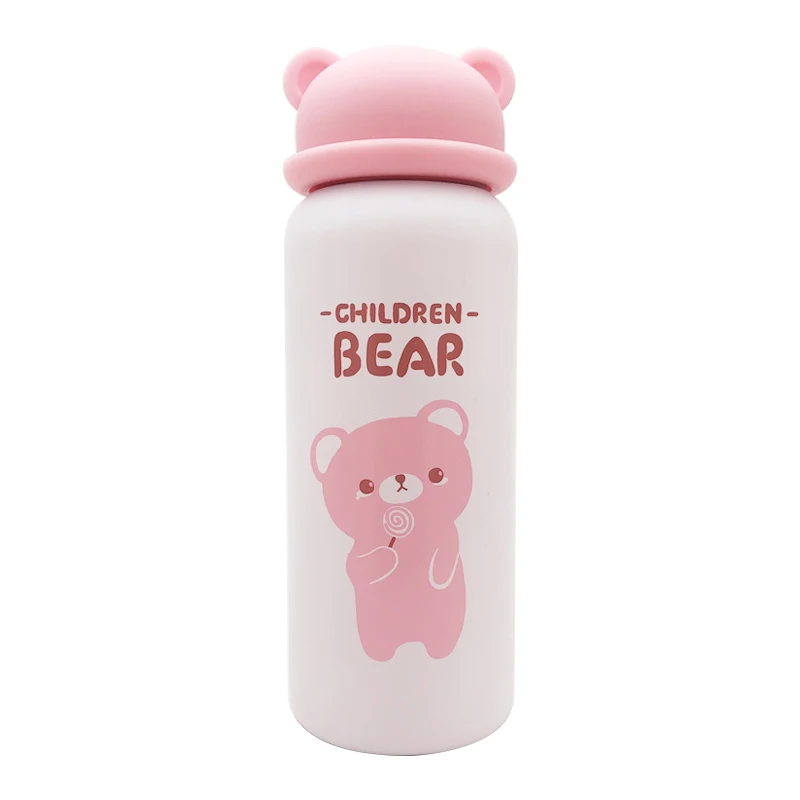 

400ml Cute Rabbit Water Bottle Stainless Steel Vacuum Thermos Portable Fashion Cartoon Bear Vacuum Flask Thermos Bottle Kids