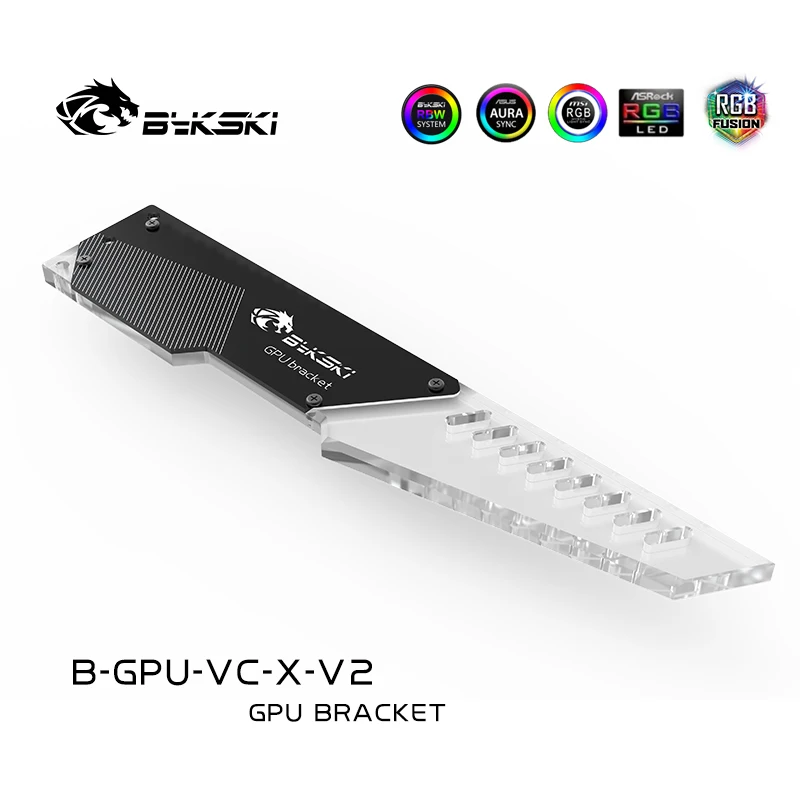 BYKSKI Graphics Card holder Bracket Support Sync Motherbaord 5V 3PIN A-RGB/4V 12PIN RGB Computer DIY Acrylic Fix | Компьютеры и офис