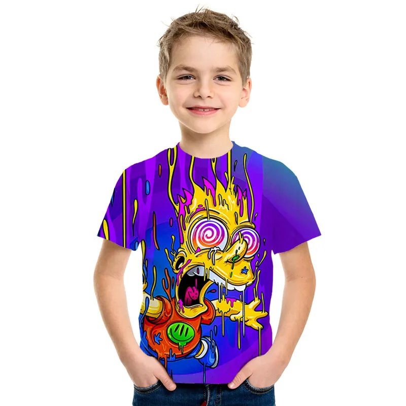 Футболка с объемным принтом из мультфильма футболка для мальчиков и девочек 3D