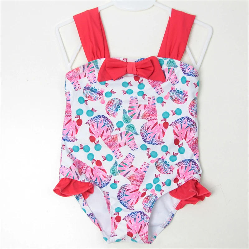 Детский слитный купальник для девочек 2 7 лет летняя пляжная одежда с