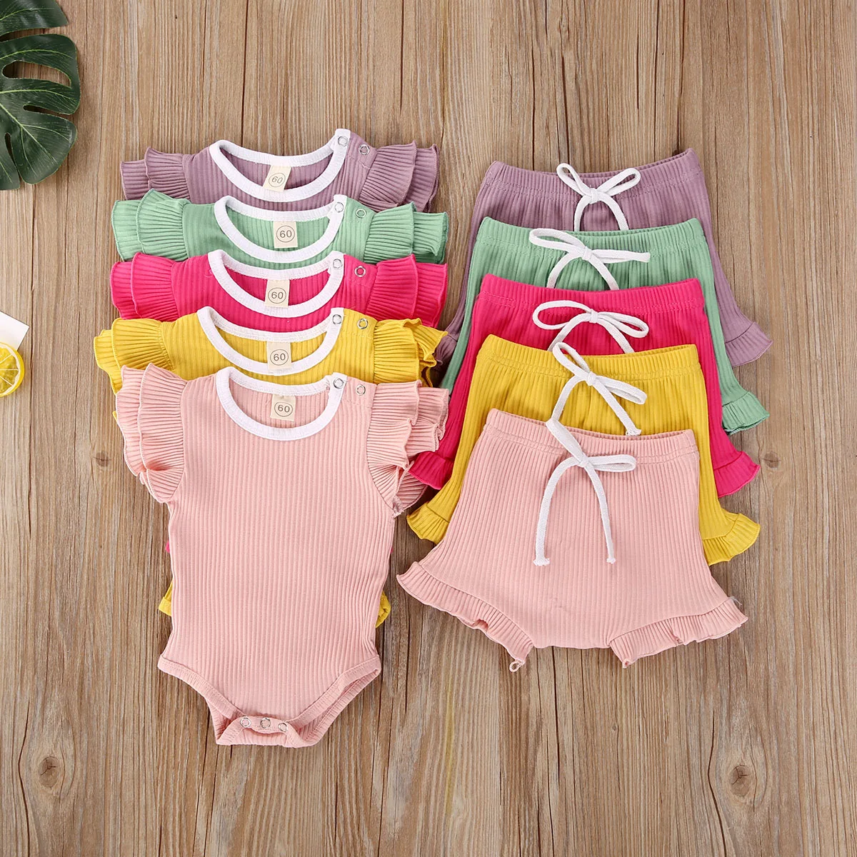 

Baby Girls Clothes Summer Short Sleeve Ripped Romper Tops Jumpsuit Shorts 2PSC Outfits