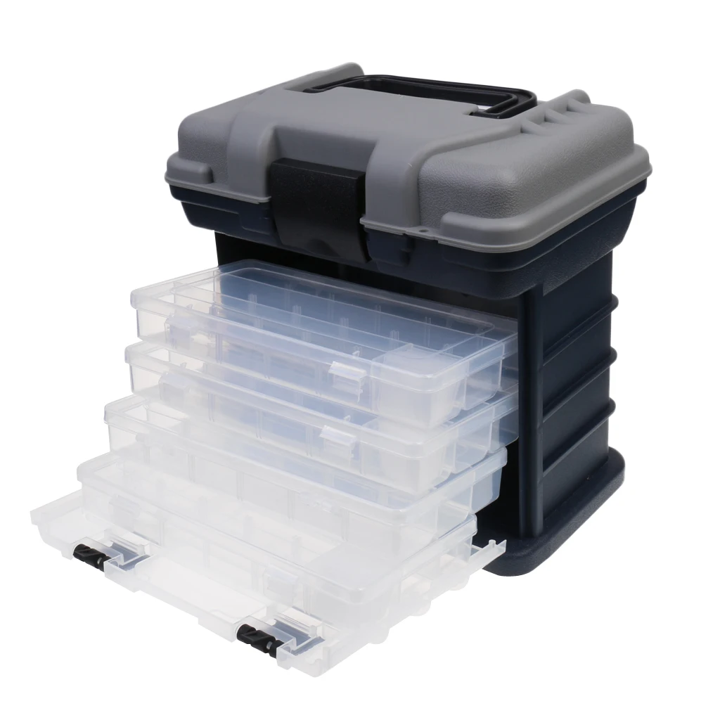 4 Layer Hand Box Fishing Accessory Storage Case Shock Resistant Tackle | Boxes