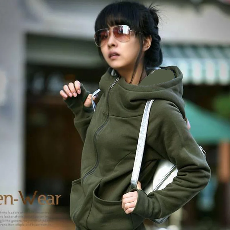 Однотонные толстовки на молнии свитшоты 2020 женские повседневные милые модные