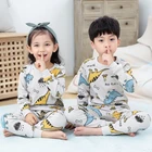 Зимняя хлопковая детская пижама, одежда для сна для мальчиков и девочек, одежда для сна с изображением животных, пижамный комплект, одежда для малышей