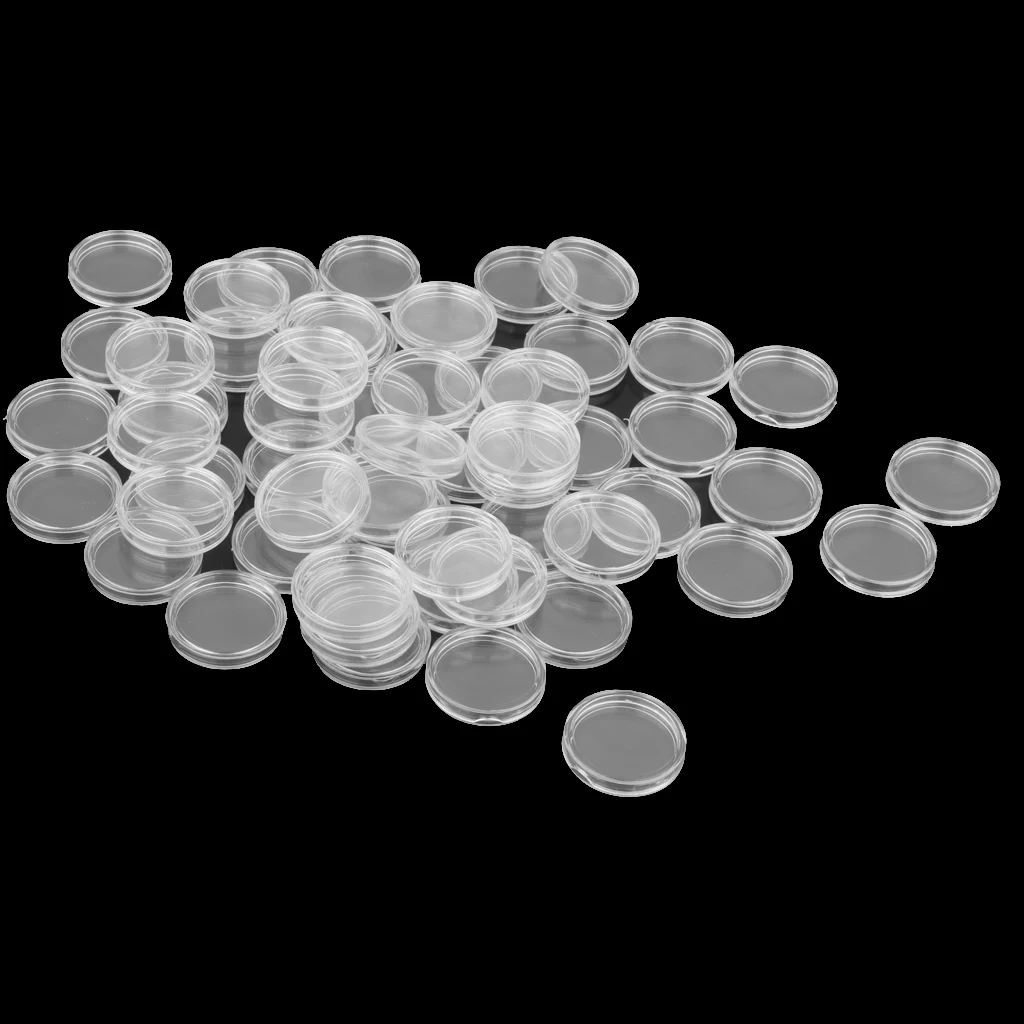 2x100x прозрачные пластиковые контейнер для монет 24 мм|Копилки денег| |