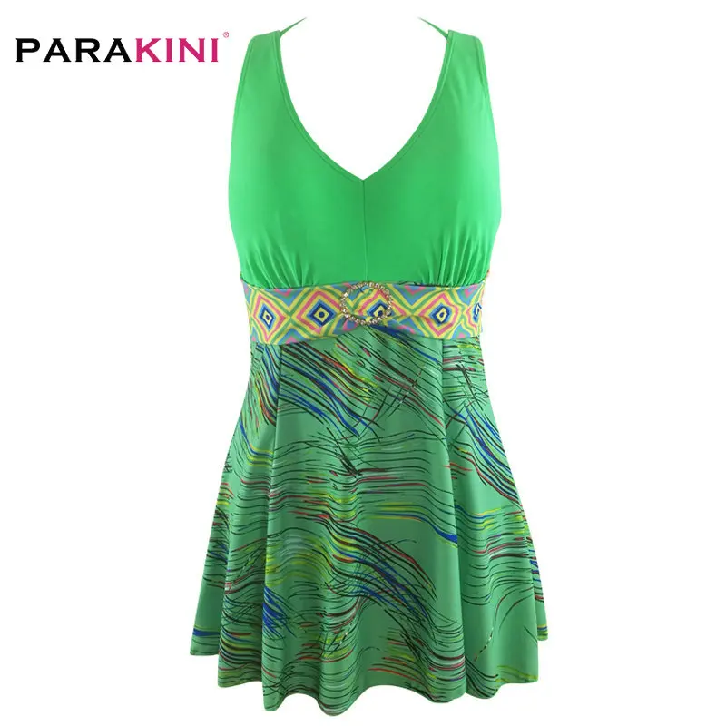 PARAKINI, сдельный купальник,, плюс размер, 2XL, одежда для плавания, для женщин, пуш-ап, купальники, в горошек, с принтом, на бретельках, ретро платье, одежда для плавания, танкини