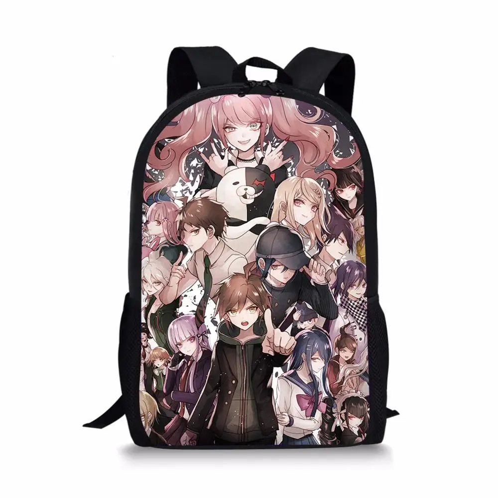 16-inch BackpackDanganronpa Dangan Ronpa Monokuma Schoolbag Shoulder Backpack for Girl Boy School Bags for Teenagers