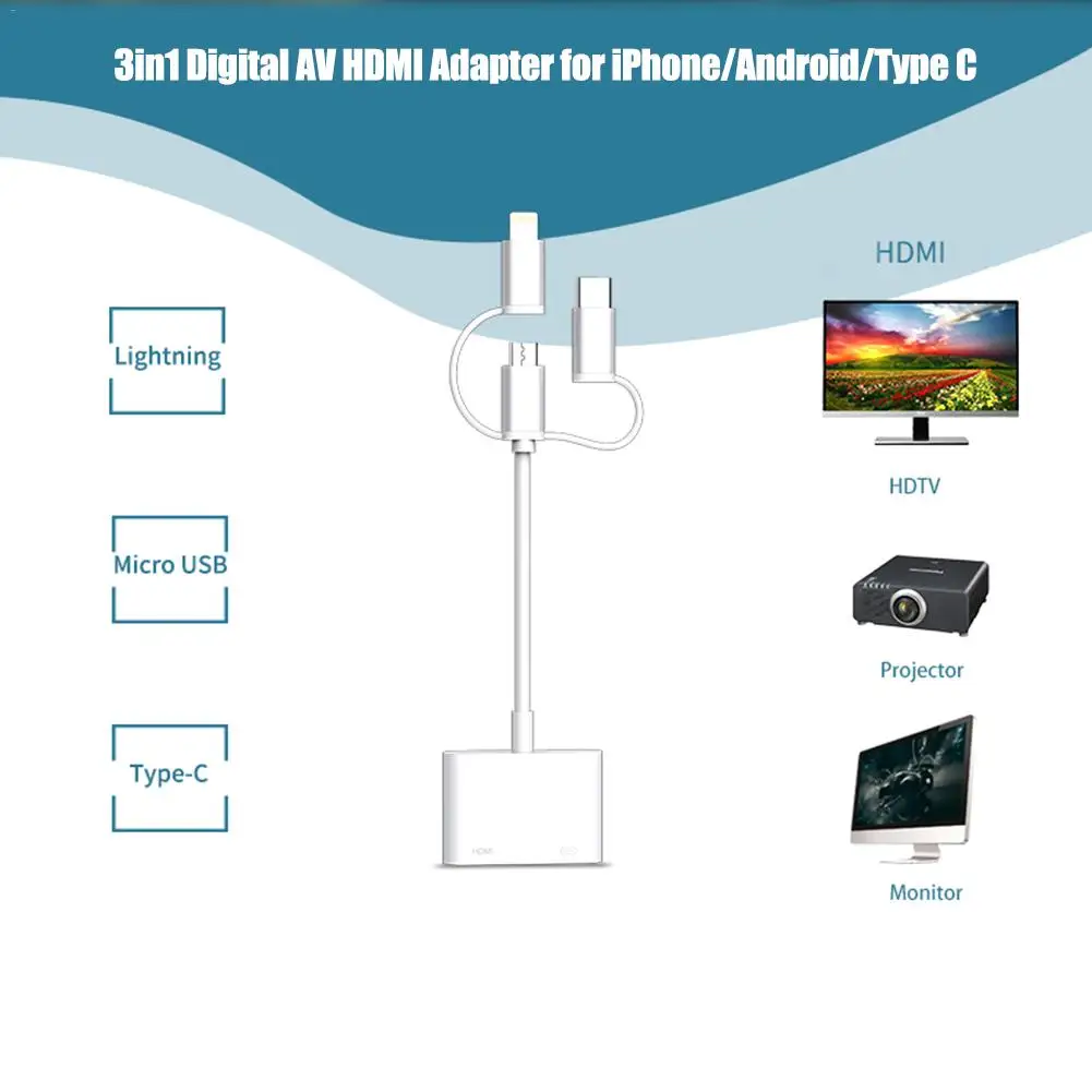 Lightning подключение к HDMI TV AV кабель адаптер для IPad IPhone Android Type C |