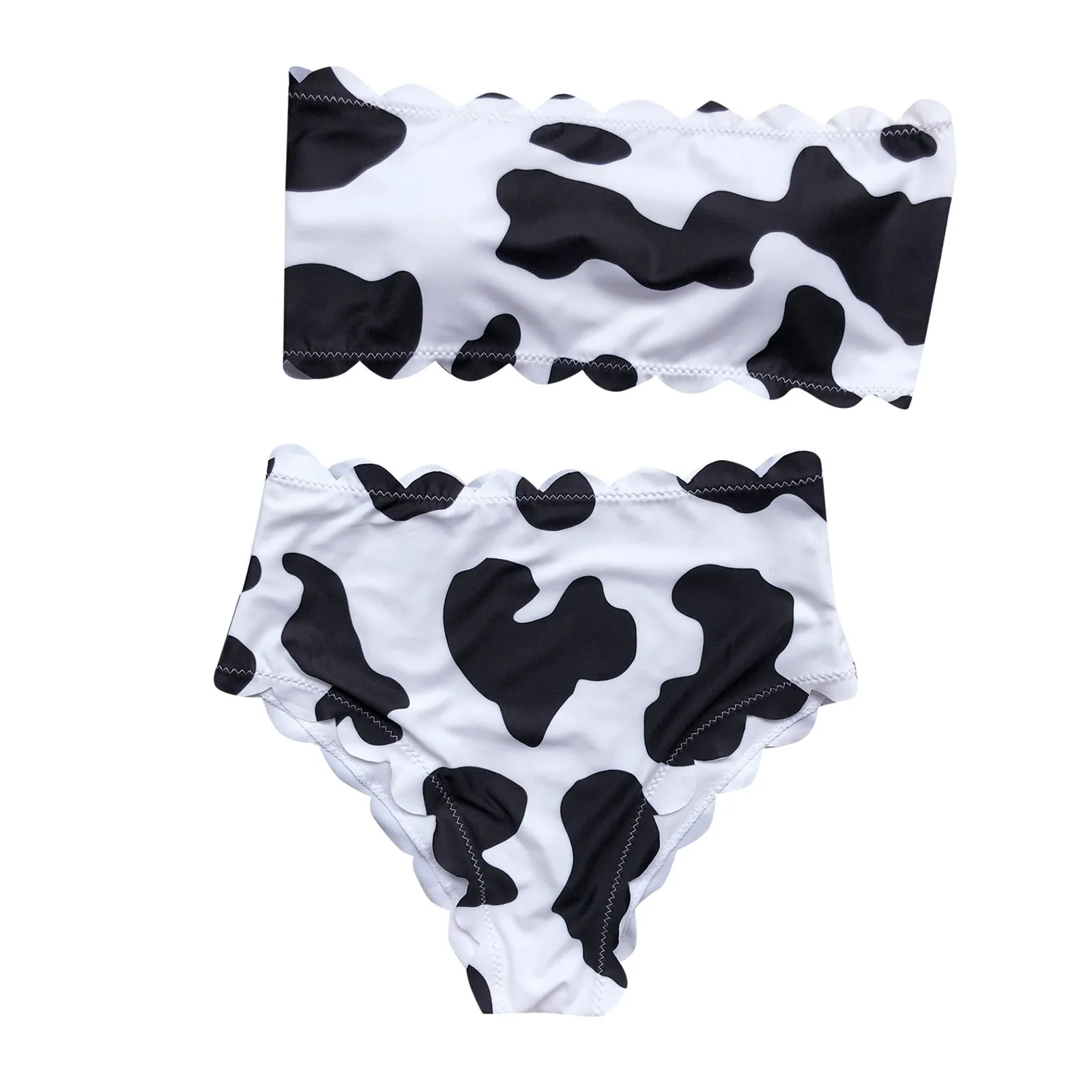 

Bikinis 2021 Sexy Cow Print Bikini Set Women Cut Out Push Up Swimsuit Brazilian Summer Bathing Suit High Waist Women'S Swimwear