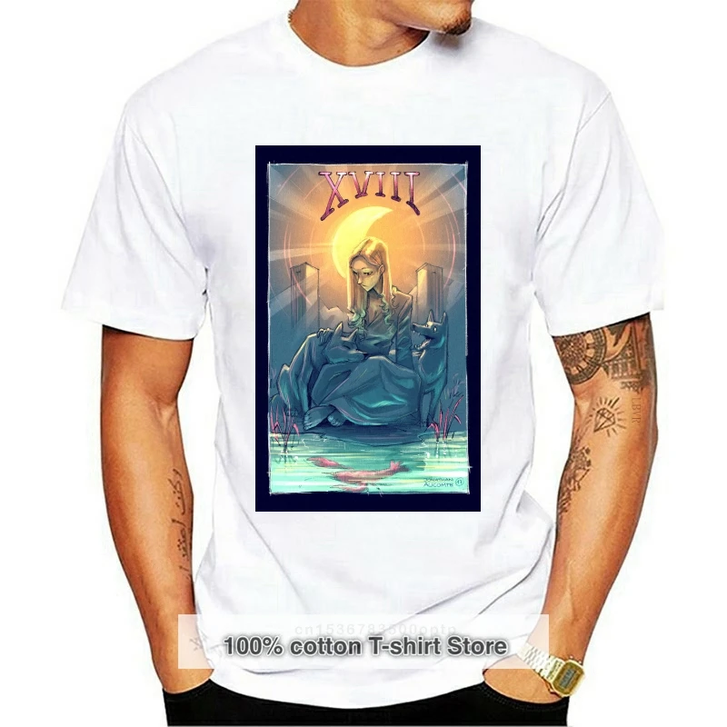 

The Moon Tarot Card Art Logo men (woman available) t shirt white