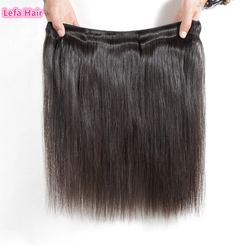 Lefa Straight Hair Brazilian Human Weave Bundles Natural Black 1/3pcs/lot 100% 10A Remy | Шиньоны и парики