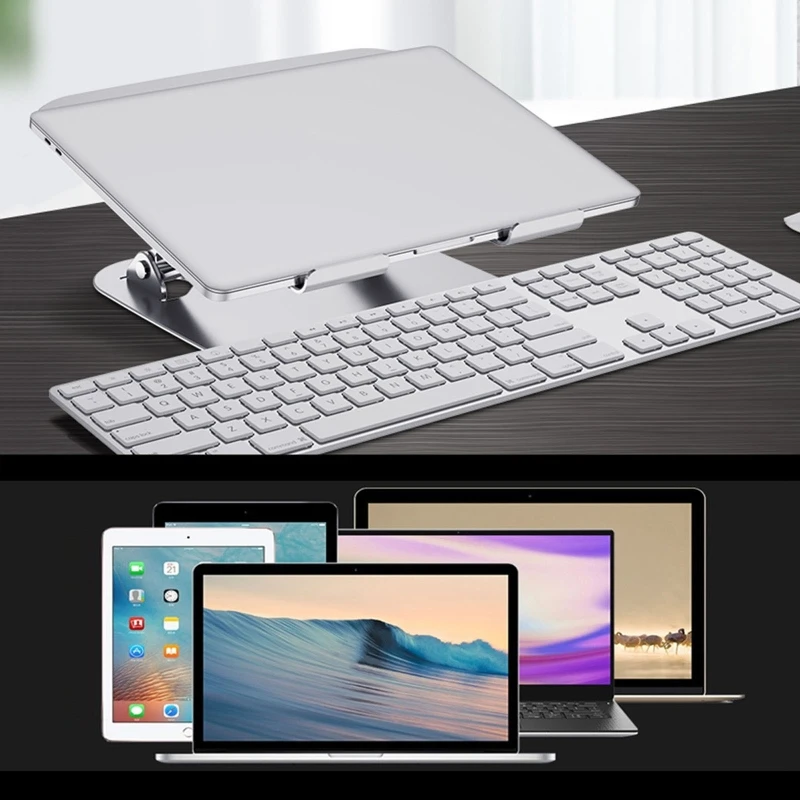 

1Pc Foldable Aluminum Height Angle Adjustable Laptop Holder Stand Mount for All Laptops 11-17 inch Notebook Computer