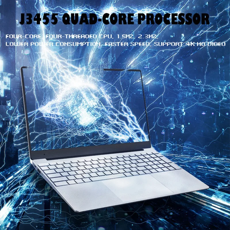 15 6 дюймовый ноутбук 8 Гб ОЗУ 512 ГБ SSD Intel Celeron J3455 1080P FHD дисплей Windows 10 полная