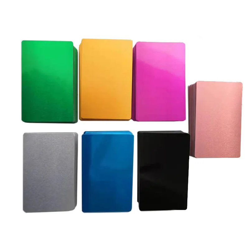 100 шт. черные/Серебристые алюминиевые фотообои визитные карточки заготовки 0 22 мм