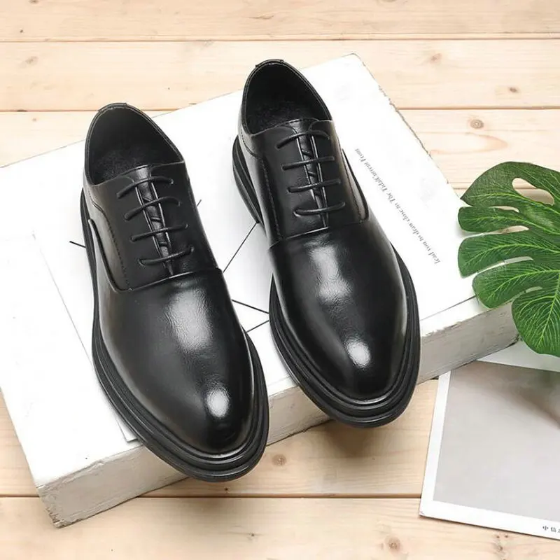 

Mens Dress Shoes Oxfords Business Office Pointed Black Brown Lace-Up Men's Formal Shoes Wedding shoes 569