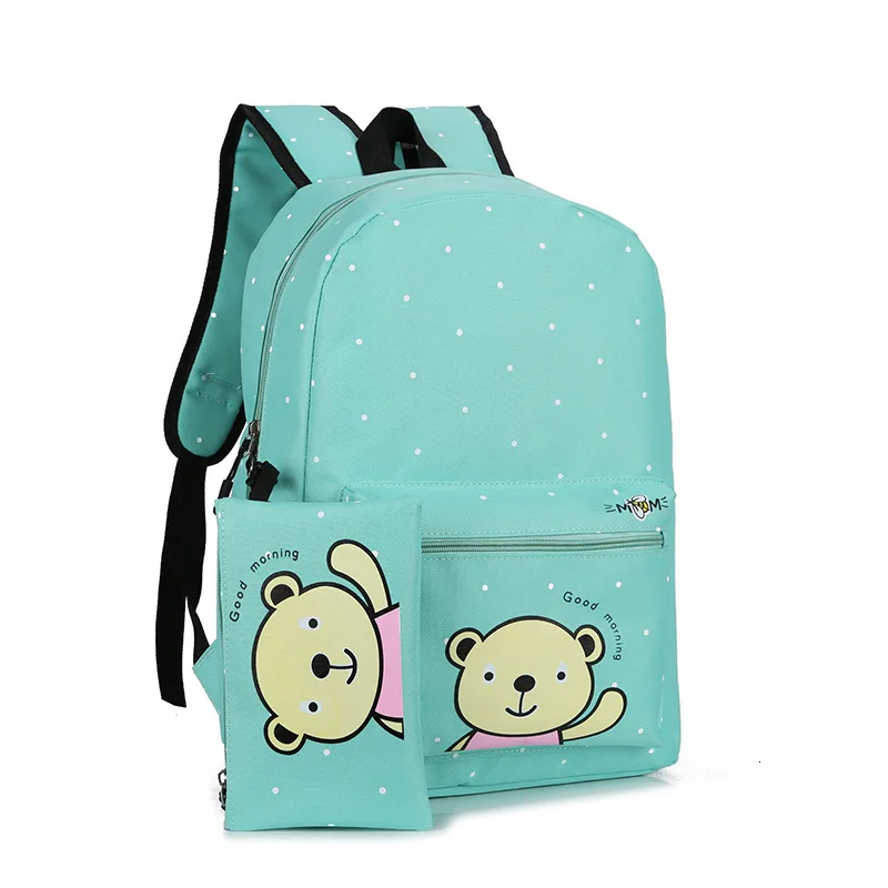 Thick dot print ladies backpack Fashion canvas school backpack for girls Large-capacity kids school bags schoolbags mochila