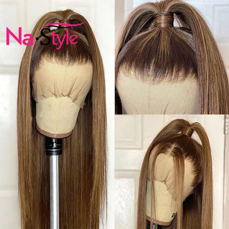 

Lace Front Wig Ombre Blonde Lace Front Wig Human Hair 13x6 Lace Front Wig Pre Plucked Bone Straight Human Hair Wig For Woman130%