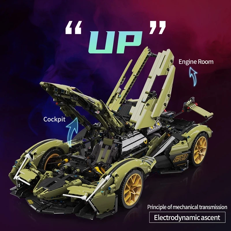2022 новое приложение MOC RC 2527 шт. V12 высокотехнологичные спортивные модели Lamborghinis Sian