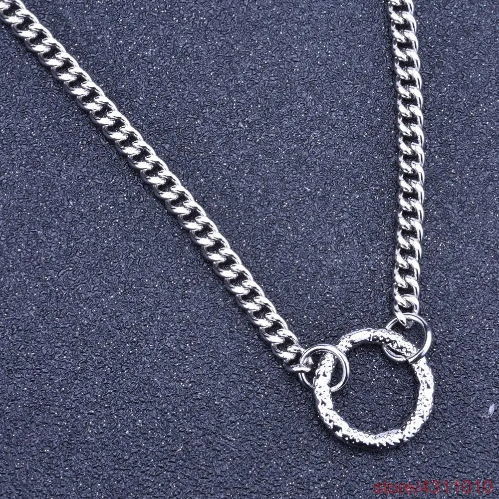 Ожерелье с подвеской KPOP колье круглой полой цепочкой чокер для мужчин и женщин