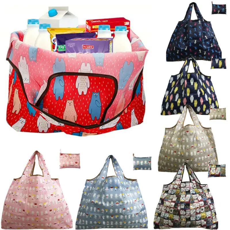 

Foldable Shopping Bag 58x68cm New Women's Foldaway Shopper Bag Ladies Reusable Shopping Bag Eco Tote Bag