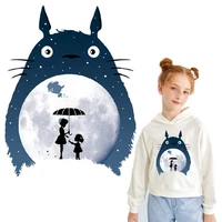 totoro patch iron on transfer stickers for kids clothes diy vinyl heat iron on transfers cartoon anime applique no face man