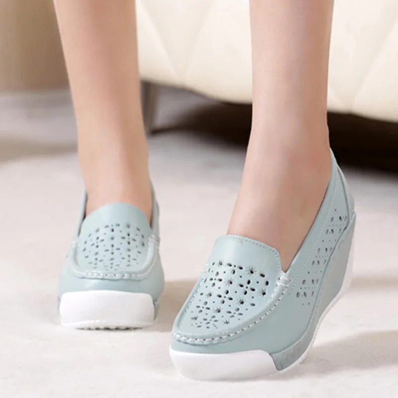Женская обувь под наклоном повседневные лоферы на платформе женские модные
