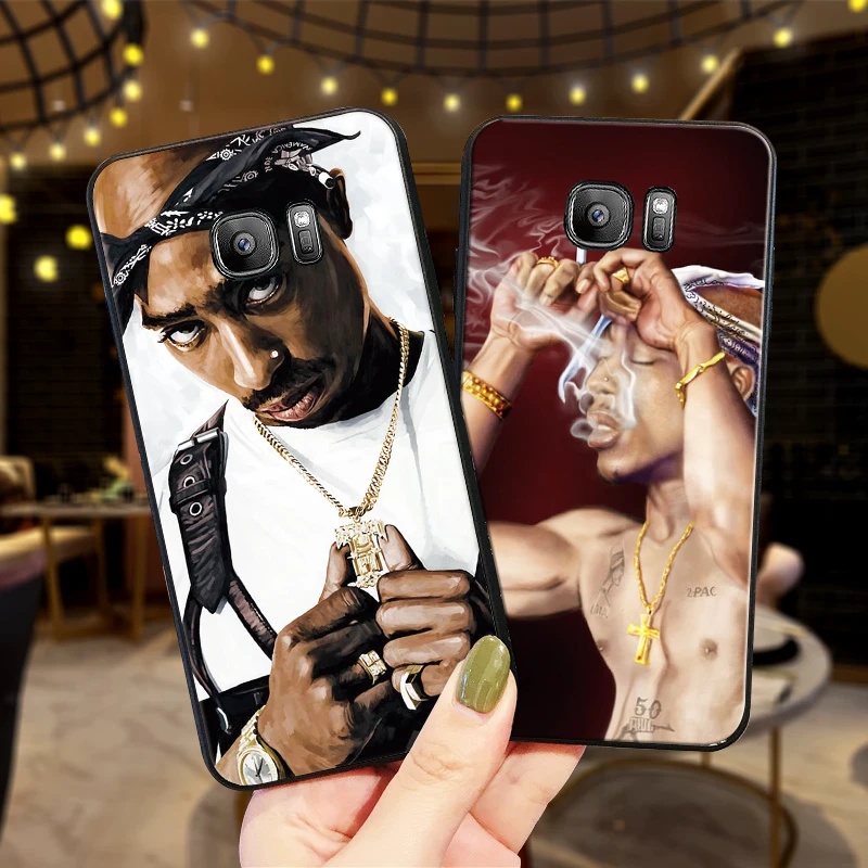 Чехлы для samsung S8 S9 S10 плюс Тупак NOTE 8 9 M10 M20 M30 S6 S7 Edge чехол телефона